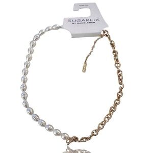 Sugarfix by BaubleBar Two-Tone Pearl and Gold Chain Necklace